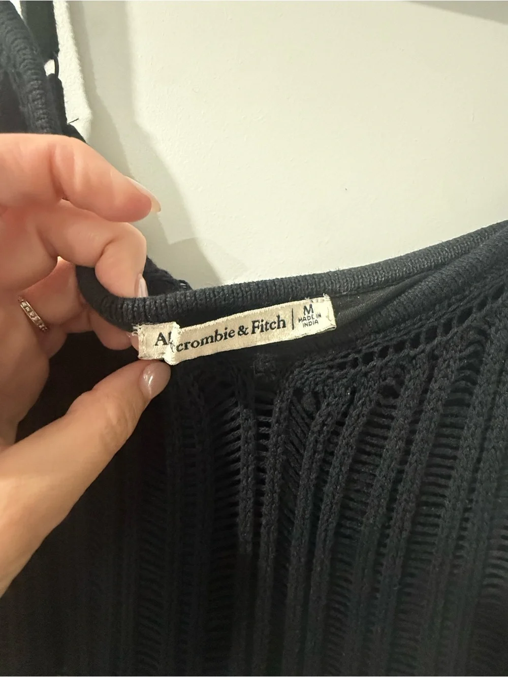 Abercrombie & Fitch Black and Cream Striped Maxi Dress